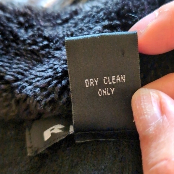 Revu Womens Boho Long Black 100% Wool Crochet Trim Vest Size Small - Picture 6 of 10